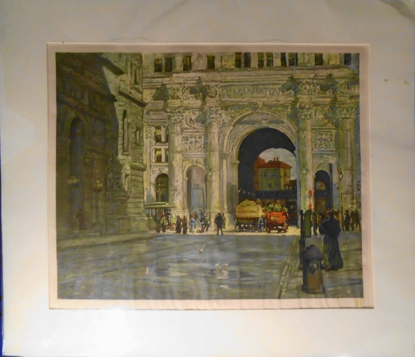 The Gate of the City [Manhattan] by William Jean Beauley [1917] Original 24"x19"