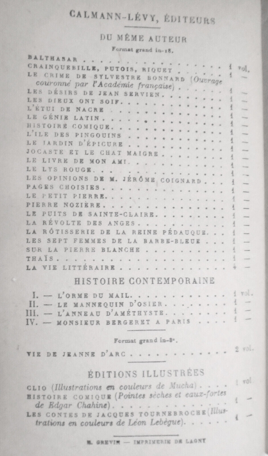 Le crime de Sylvestre Bonnard, par Anatole France.