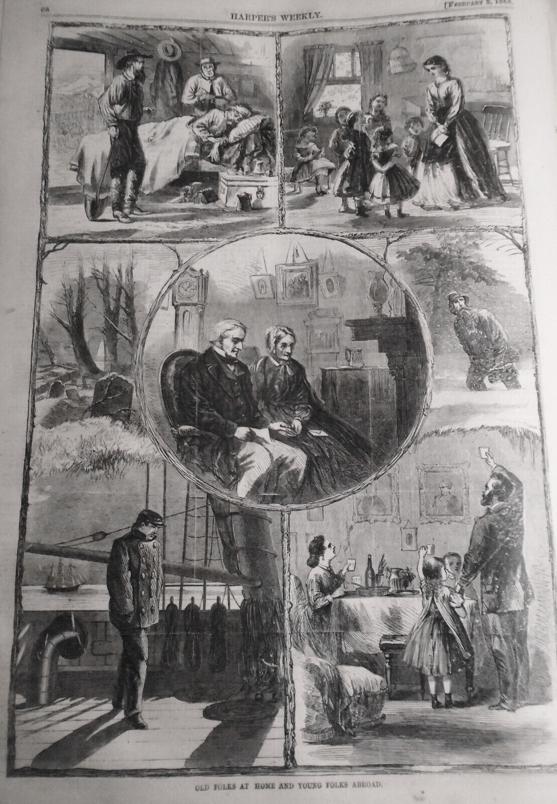 Harper's Weekly February 3, 1866. Louisiana Map; Iron-Clad Navy; The Lost Found.