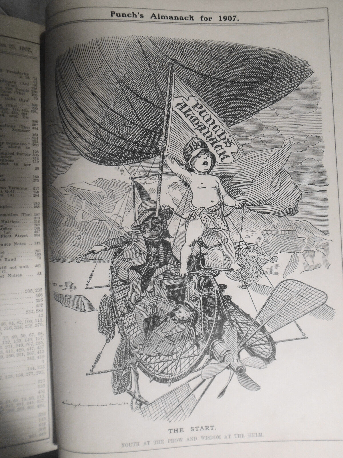 Punch Magazine, July-Dec 1907. Bound volume. With  1907 Almanac.