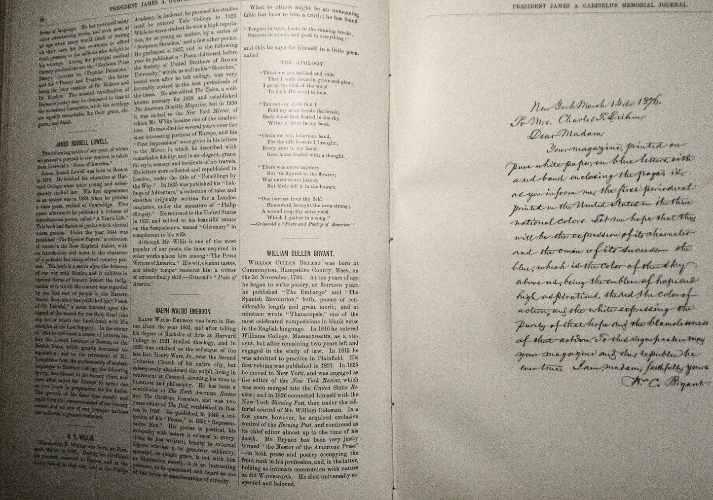 1882 President James A Garfield's Memorial Journal by Clara F Deihm. 1st edition