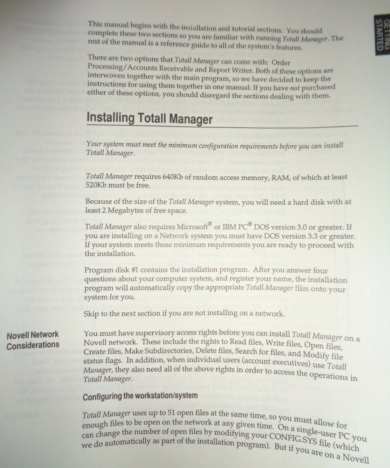 Totall Manager by Bartel Software - Contact management system for IBM PCs. 1990