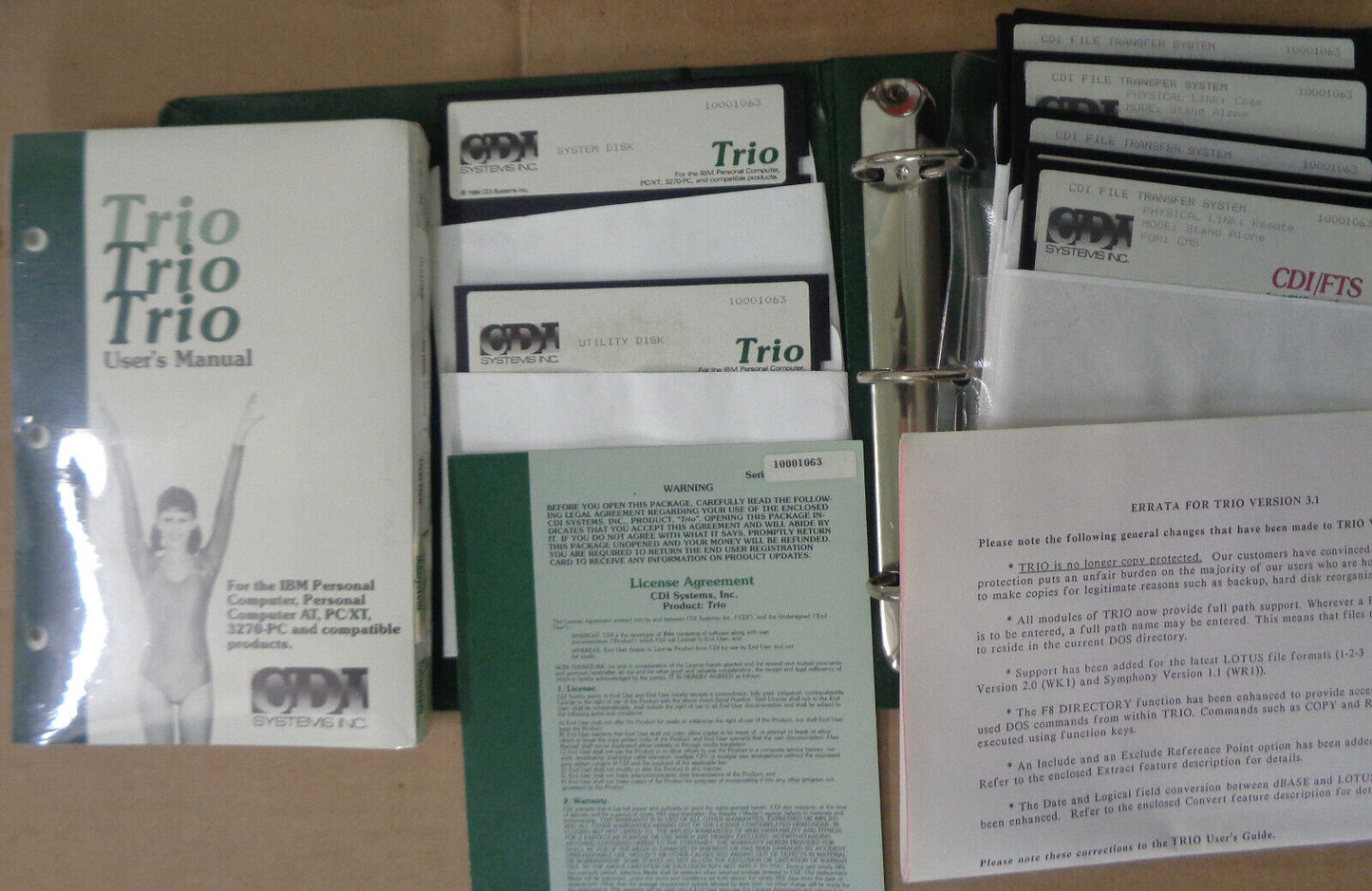 TRIO by CDI SYSTEMS, 1985. For IBM PC, XT, AT, 3270-PC. Fine. Never used.