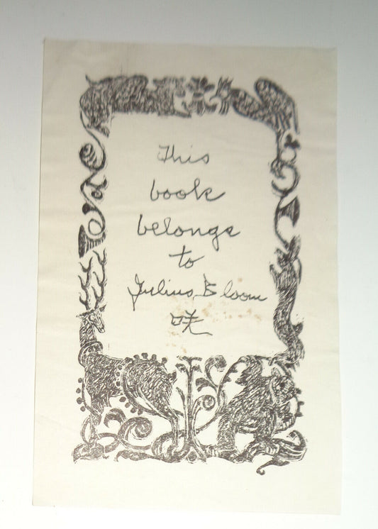 Julius Bloom Ex-Libris Bookplate
