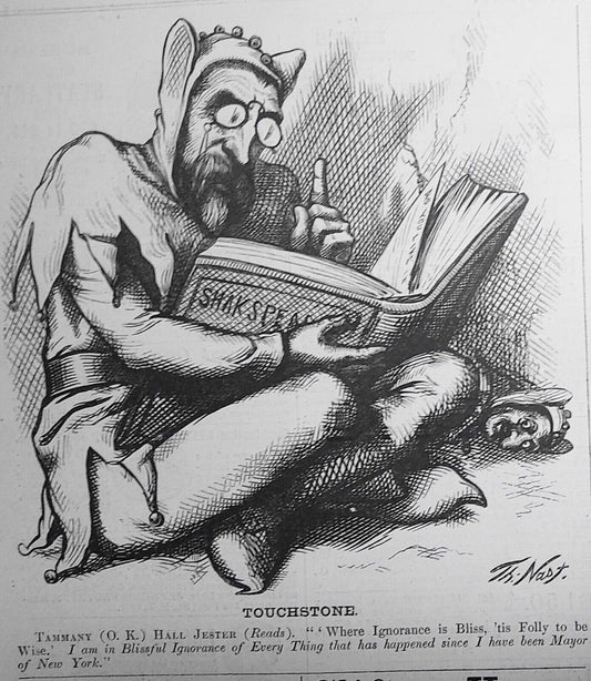 Touchstone... Where ignorance is bliss.. by Thomas Nast, in Harper's Weekly 1872