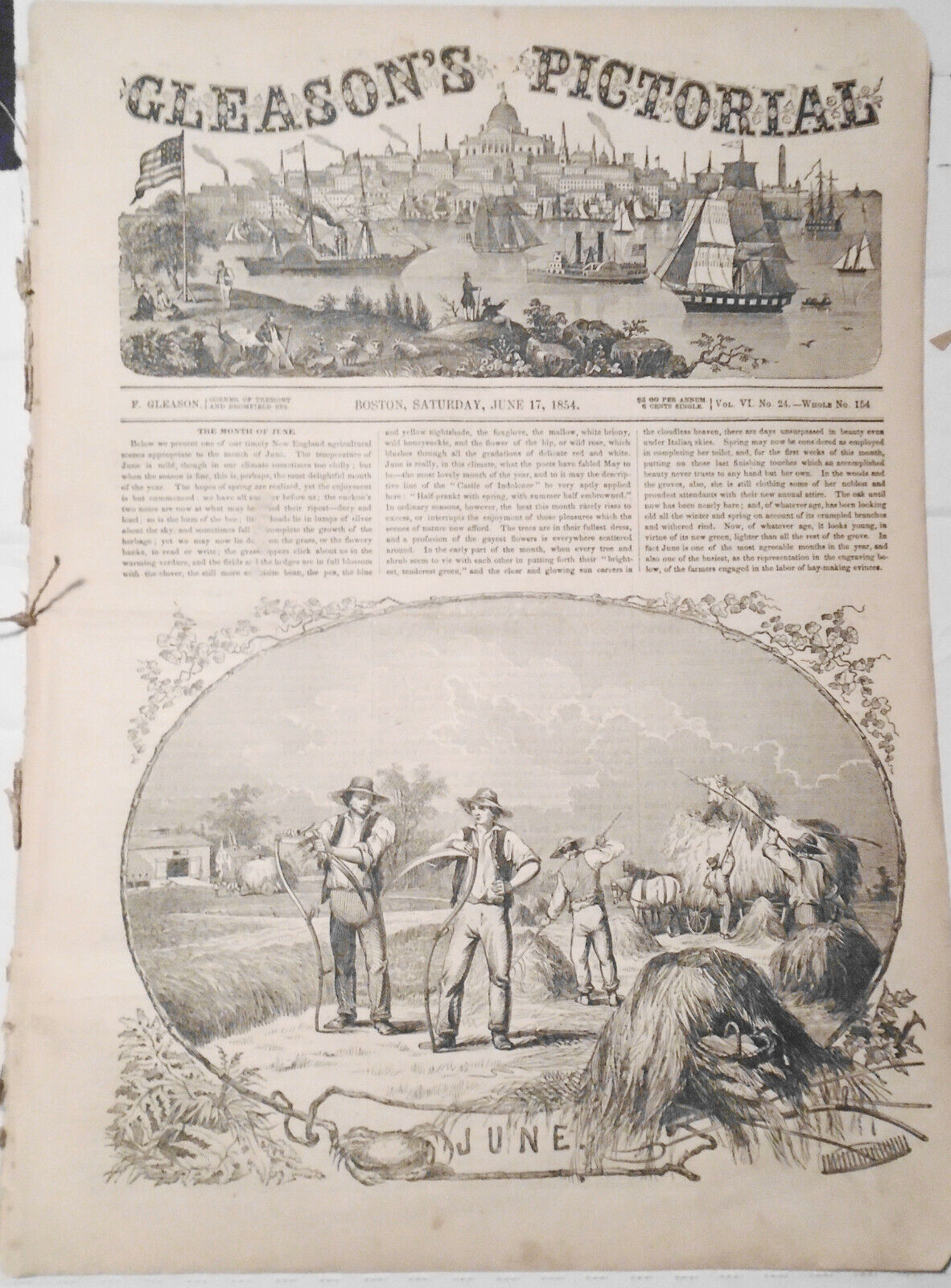 Gleason's Pictorial, June 17, 1854 - Marblehead, MA; Cologne; Great Chartreuse