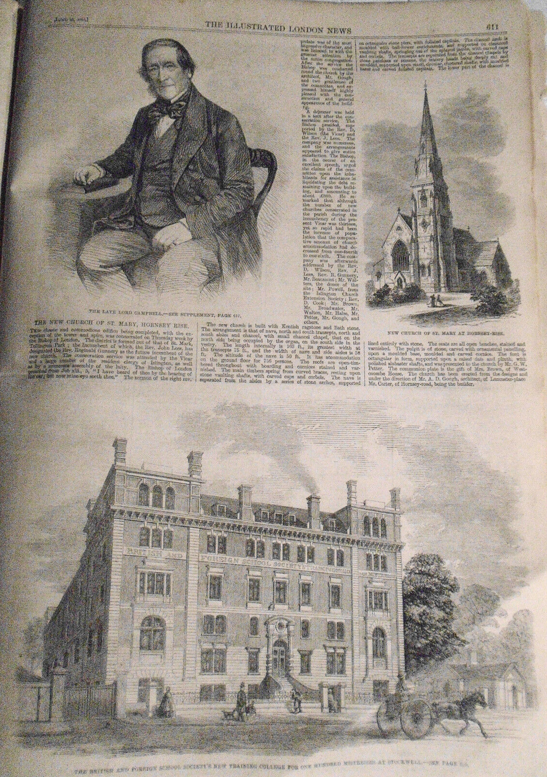 Illustrated London News, June 29, 1861 - Civil War in America, Rifle Brigade etc