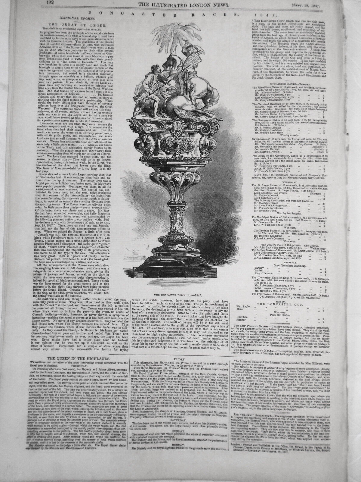Illustrated London News, September 18, 1847 -  Shakespeare & Stratford Upon Avon