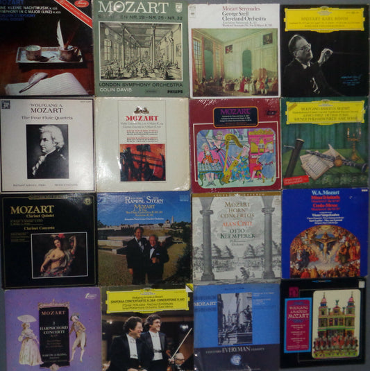 16 Mozart  LPs Lot : Dorati, Colin Davis, Oistrakh, Szell, Bohm, Mehta Klemperer