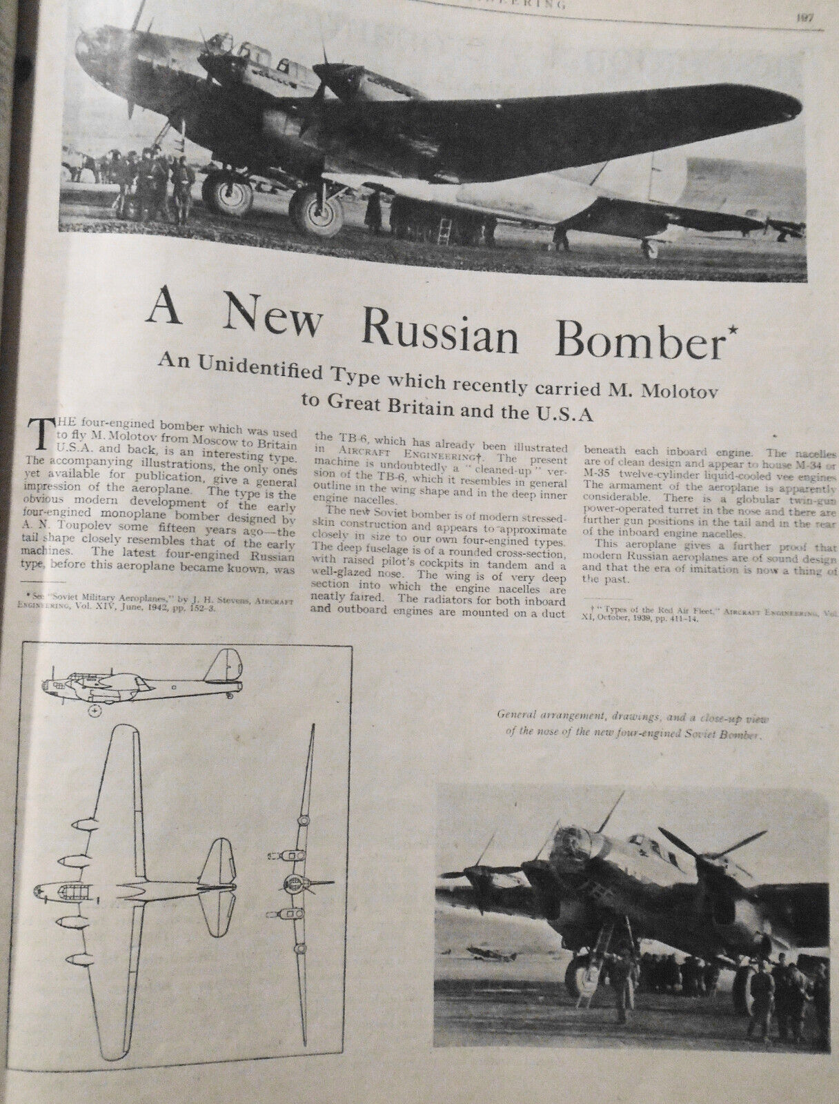 1942 Aircraft Engineering magazine - six issues - April to November