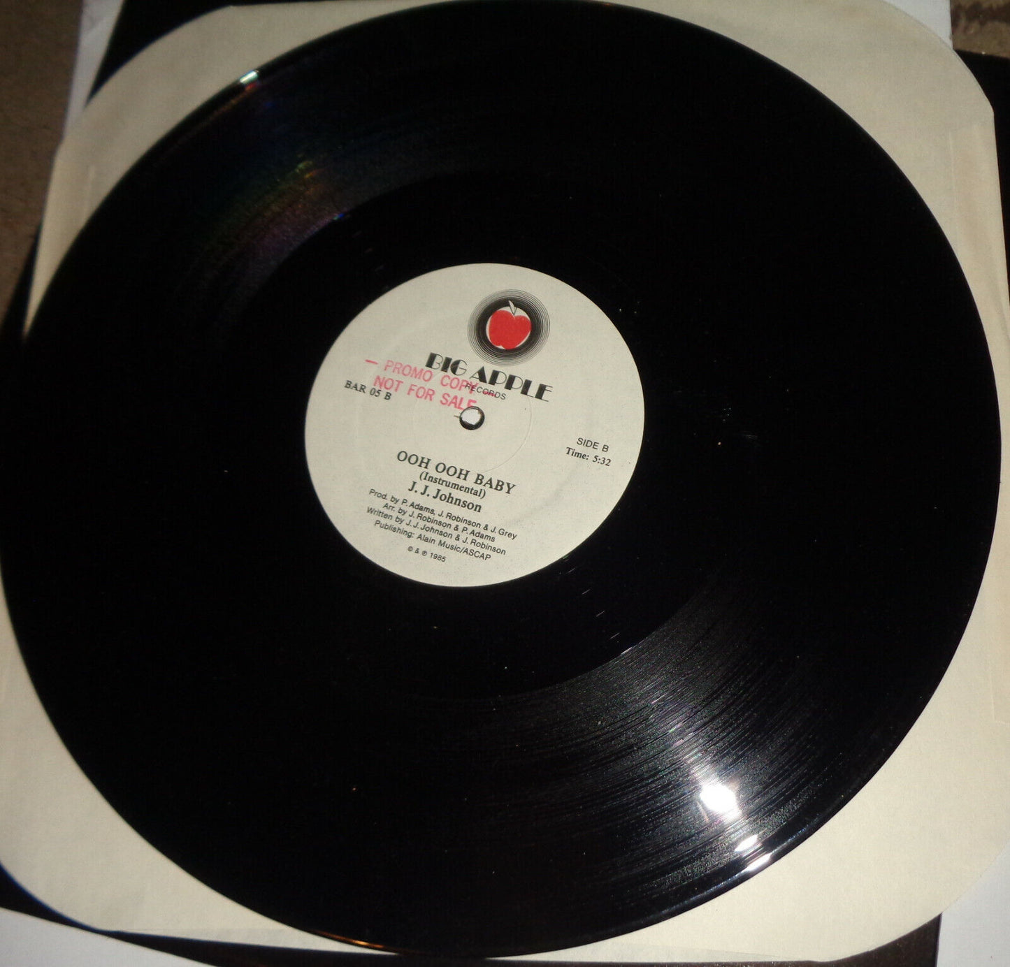 J.J. Johnson – Ooh Ooh Baby - Vinyl, 12", 33 ⅓ RPM - 1985 Promo copy