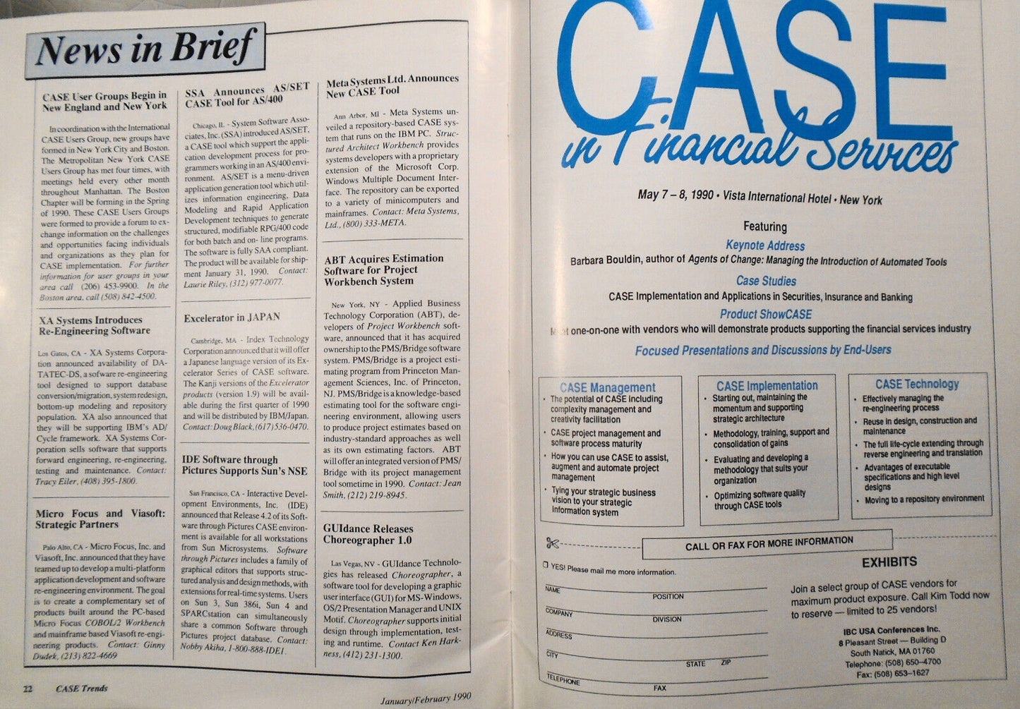 CASE Trends Jan/Feb 1990  - Magazine for Computer-aided software engineering