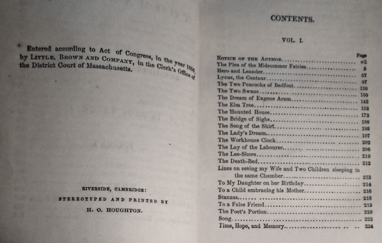 1864 The poetical works of Thomas Hood: with some account of the author - 4 Vols