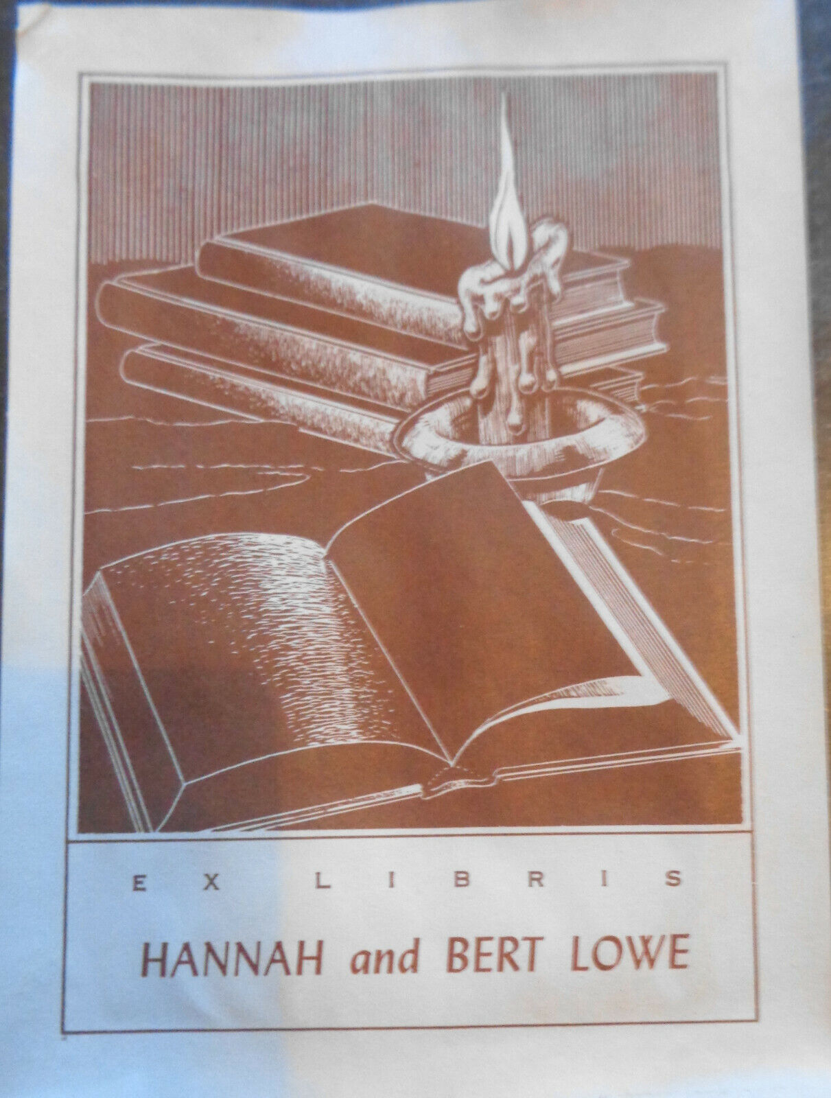 Hannah and Bert Lowe Ex Libris bookplate