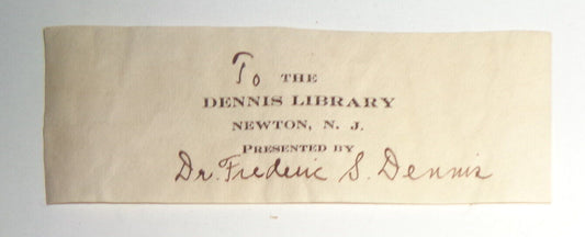 Dennis Library, Newton, NJ -  Ex Libris Bookplate
