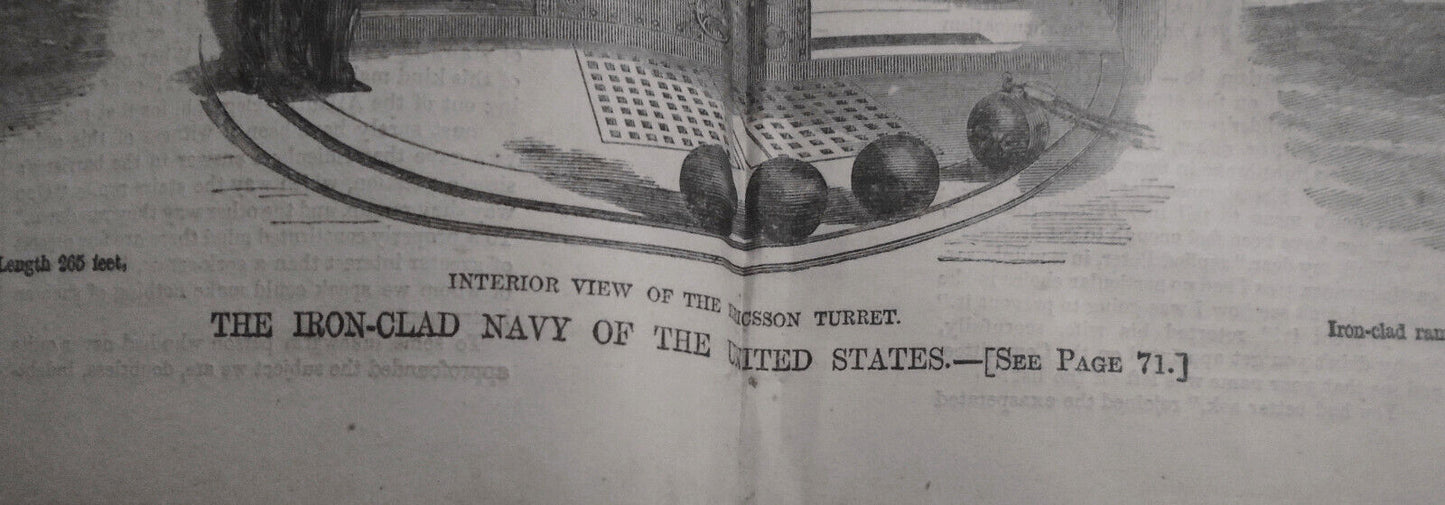 Harper's Weekly February 3, 1866. Louisiana Map; Iron-Clad Navy; The Lost Found.