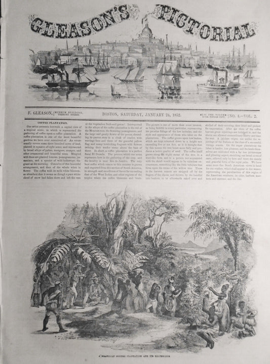 Gleason's Pictorial - January 24, 1852. Brazilian Coffee, George Washington, etc