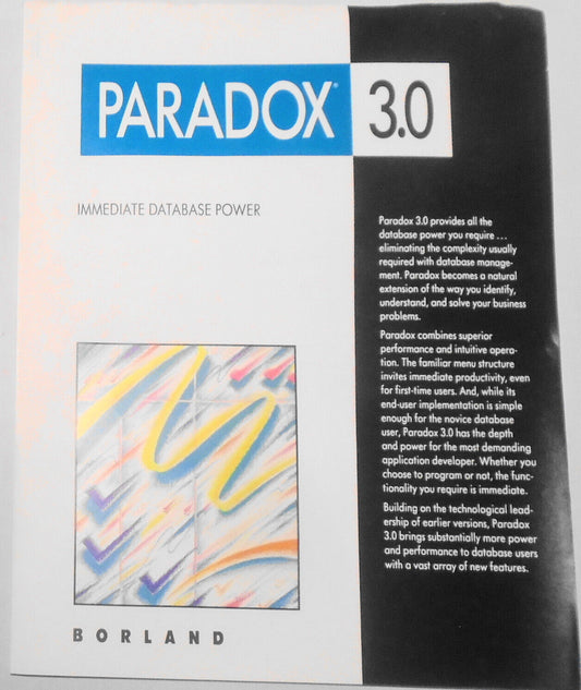 Borland Paradox 3.0 Promo brochure, 1988.