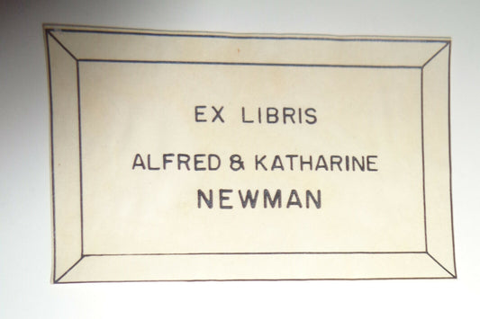 Alfred & Katharine Newman Ex Libris  Bookplate