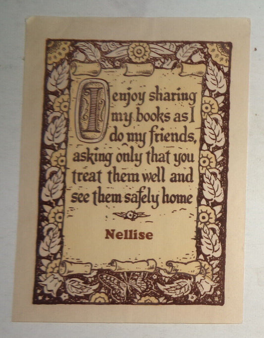 Nellise Obenour, Ex Libris Bookplate