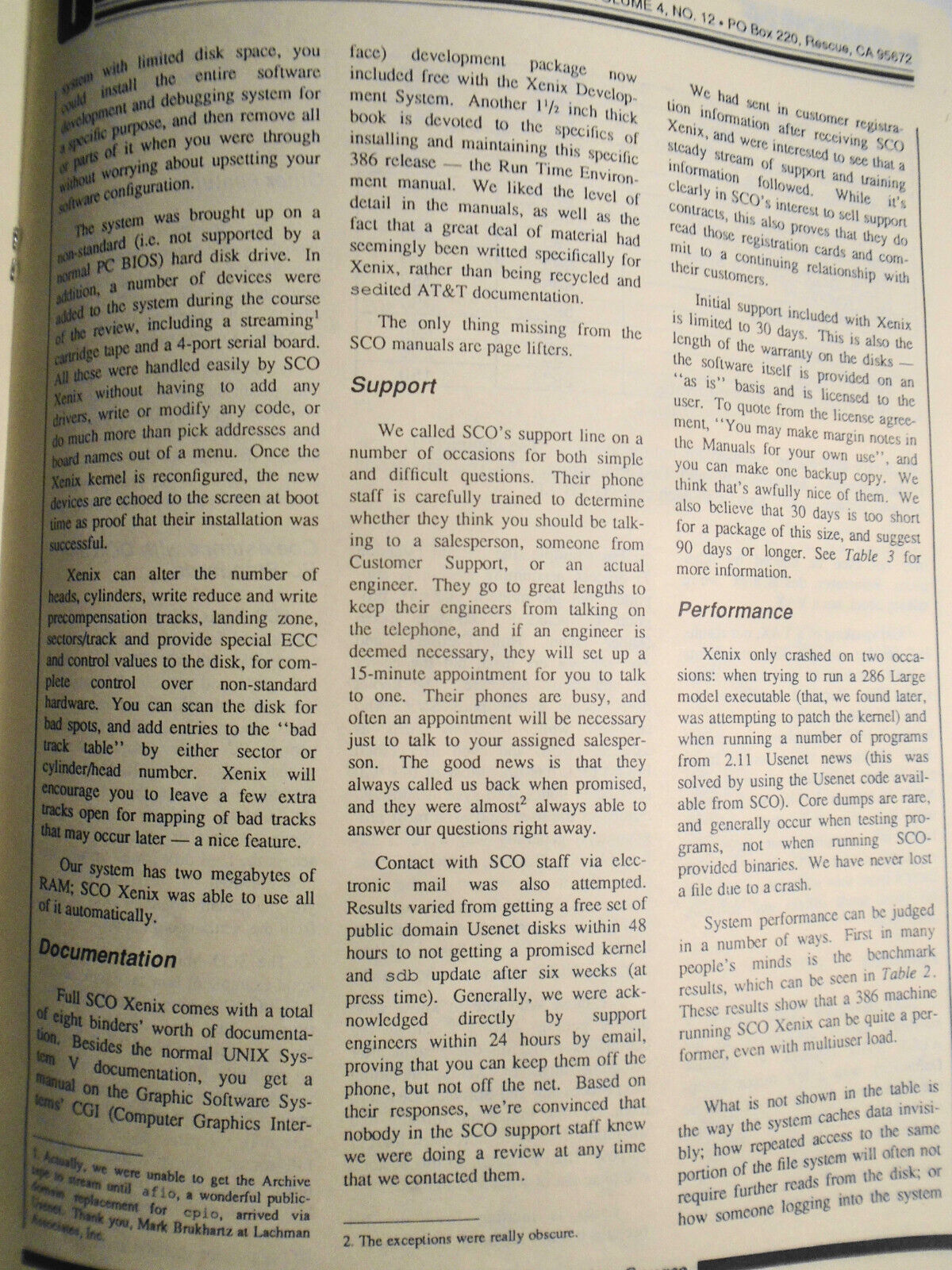 UNIQUE: The UNIX System Information Source  Nov. 1987 - 386 Wars; SCO, Microport