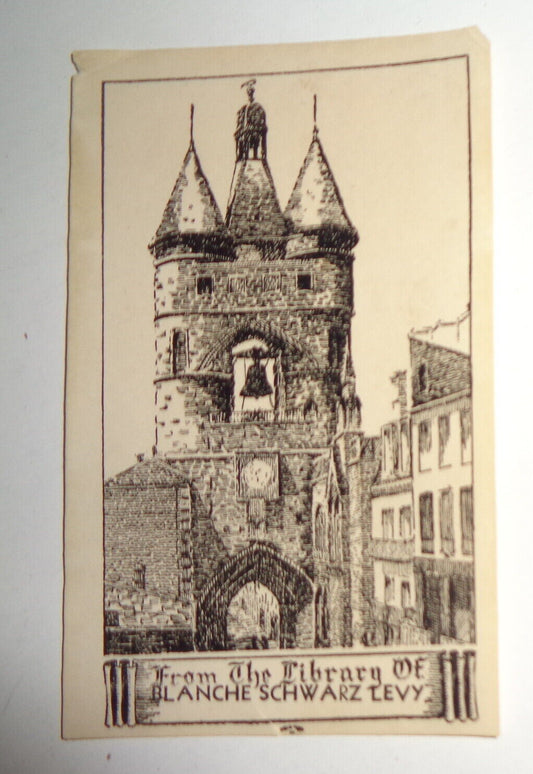 Blanche Schwarz Levy - Ex Libris Bookplate - 1920's