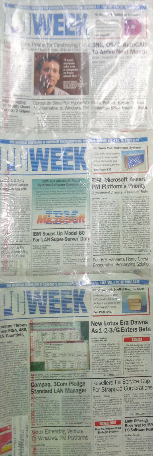 PC WEEK - 3 issues, November 1989 - new, sealed