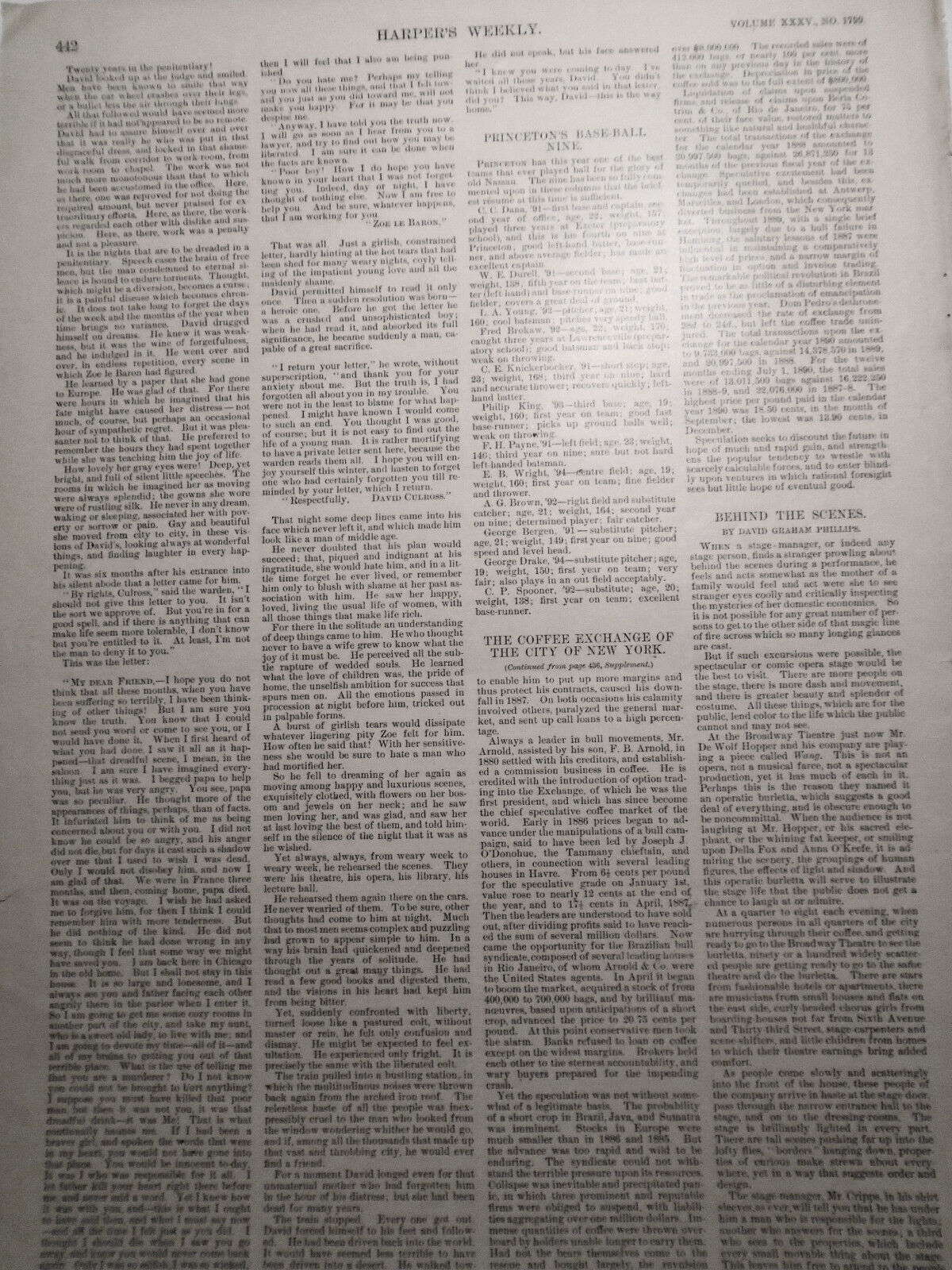 Princeton's Baseball Nine & Yale's Baseball Nine - Harper's Weekly June 13, 1891
