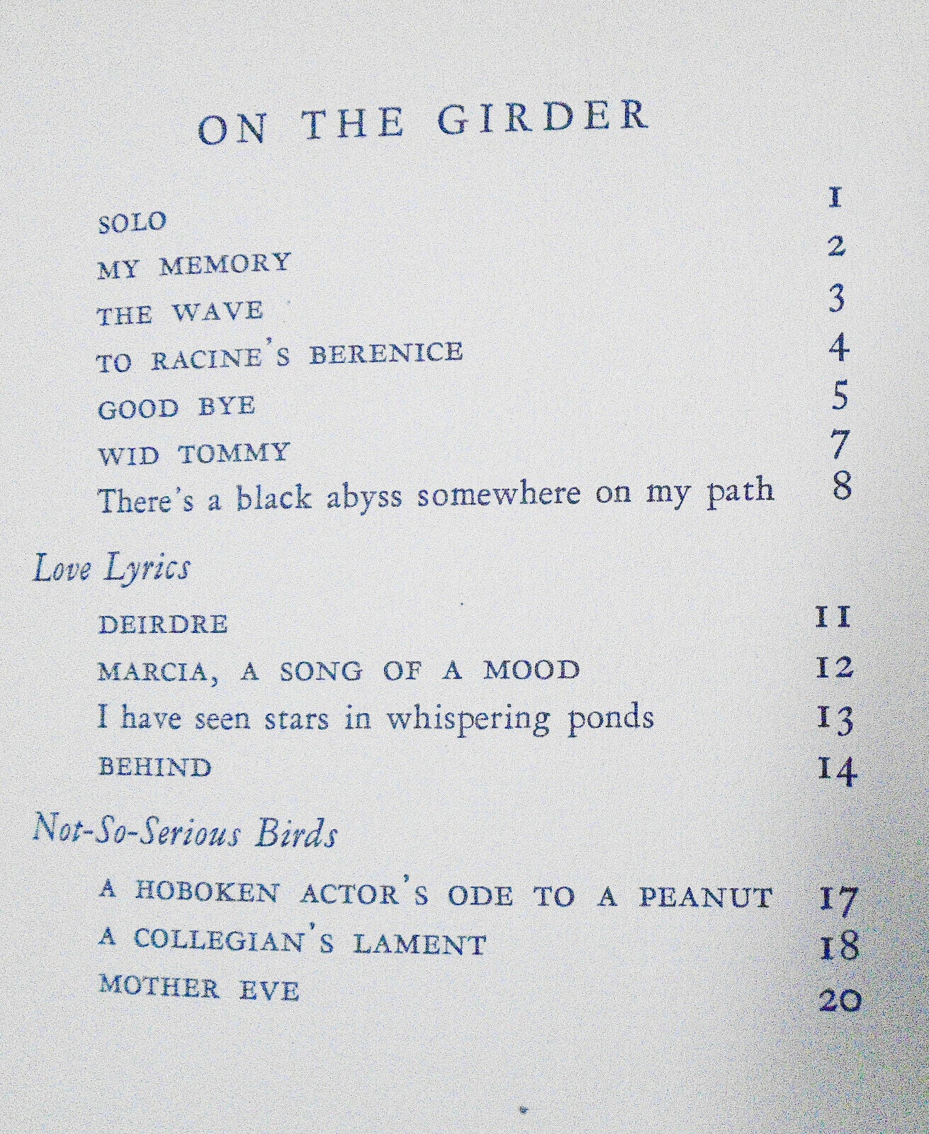 Birds on a Girder,  by Joed Platky - SIGNED Limited Edition 1929. HC/DJ