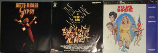 3 Broadway Musicals Laserdiscs Lot : Gypsy, Chorus Line, Bye Bye Birdie