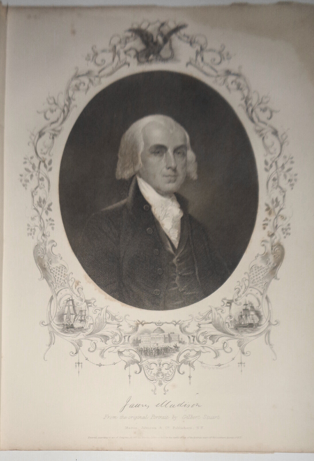 1858 James Madison / from the original portrait by Gilbert Stuart