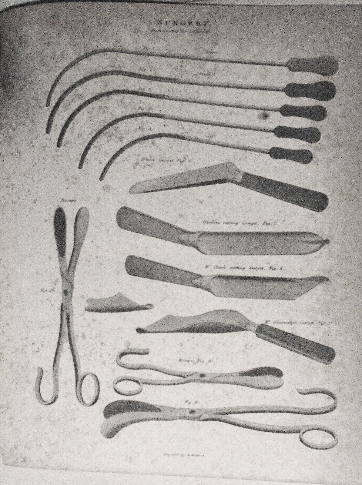 [1815] Surgery tools - 12 engraved plates from Rees' Cyclopaedia plus article