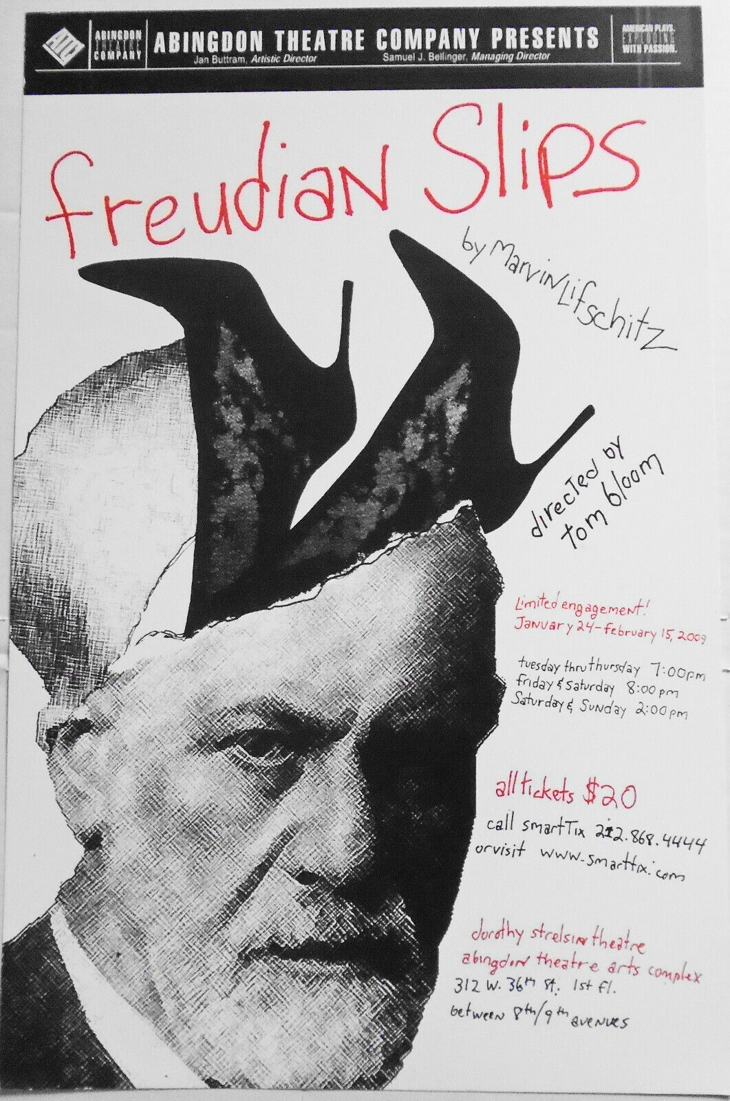 Freudian Slips - 2009 Poster, Dorothy Strelsin Theatre, NYC - Abingdon Company