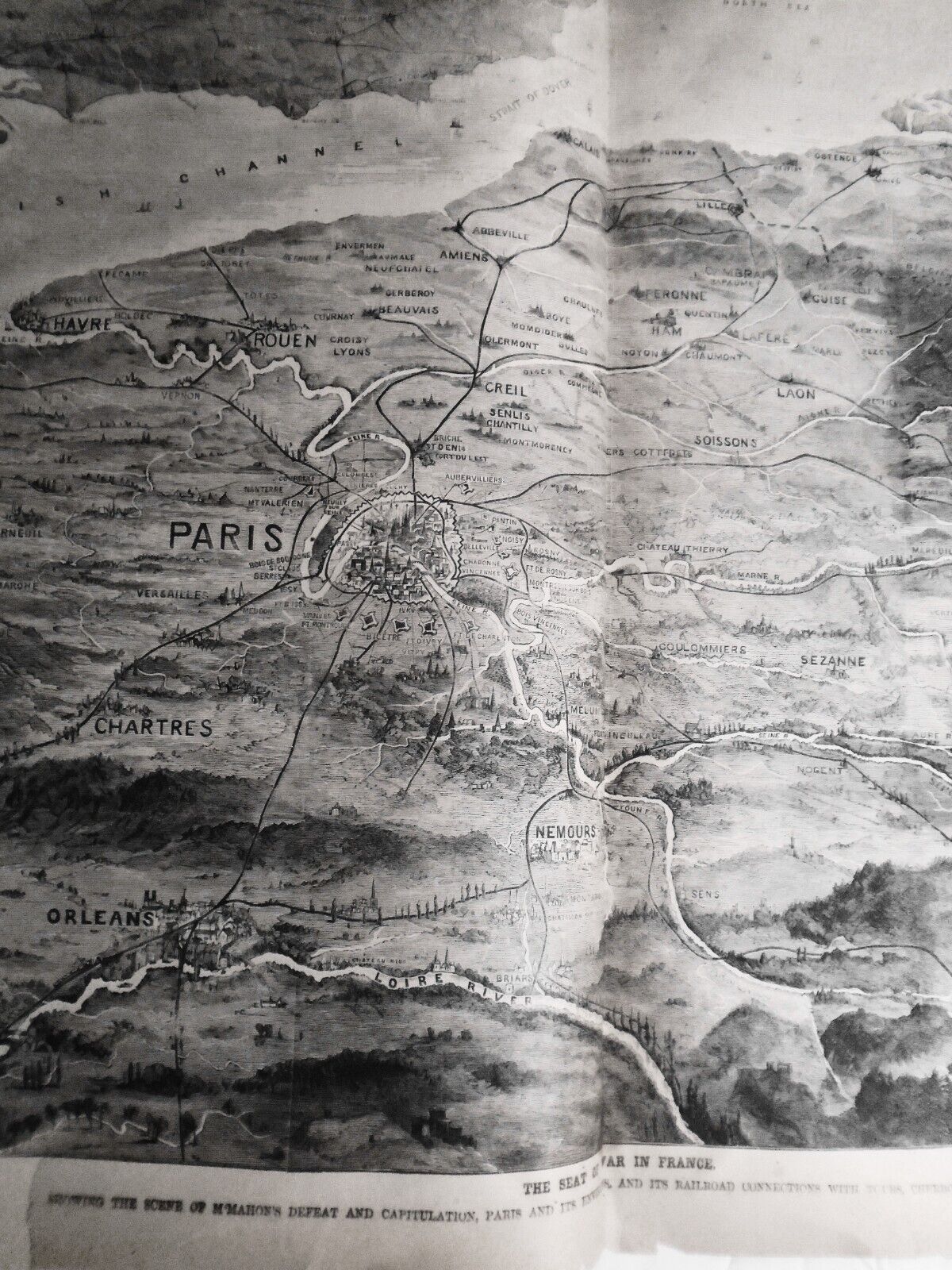 1870 The Seat of War in France. Showing the Scene of McMahon's Defeat.. Original