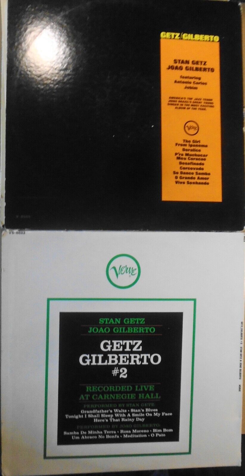 Getz / Gilberto 2 LP lot - Verve Gatefolds - V-8545 Mono; V6-8623 Stereo VG+, NM