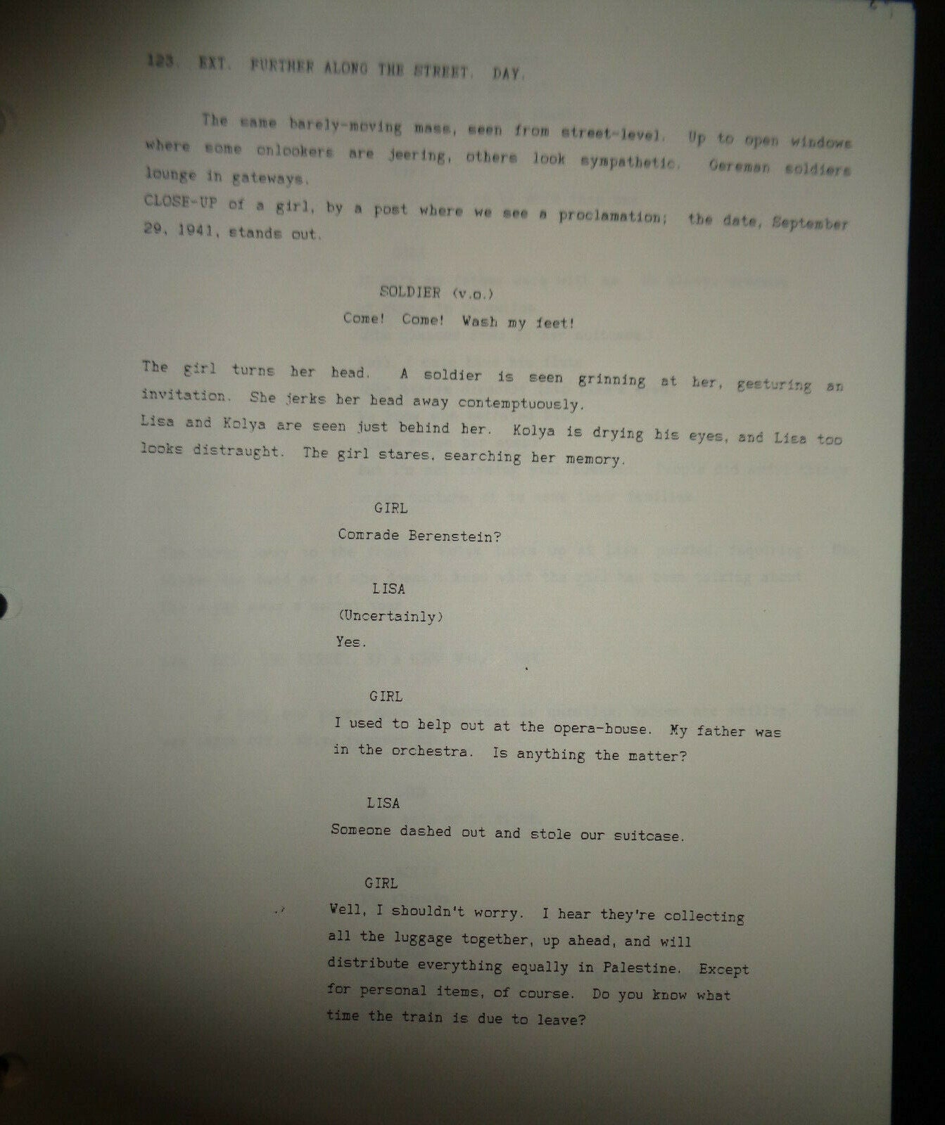 D. M. Thomas - THE WHITE HOTEL - second draft screenplay, unpublished