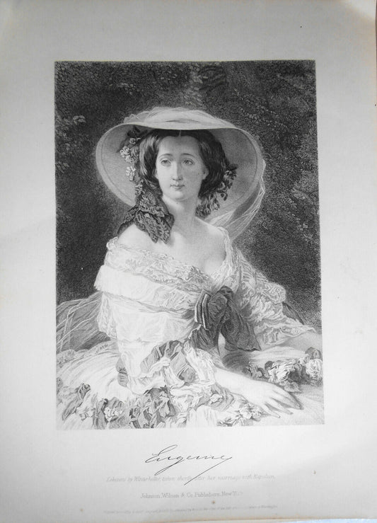 Empress Eugenie  -  steel engraving - 1876 - Duyckinck International Gallerie
