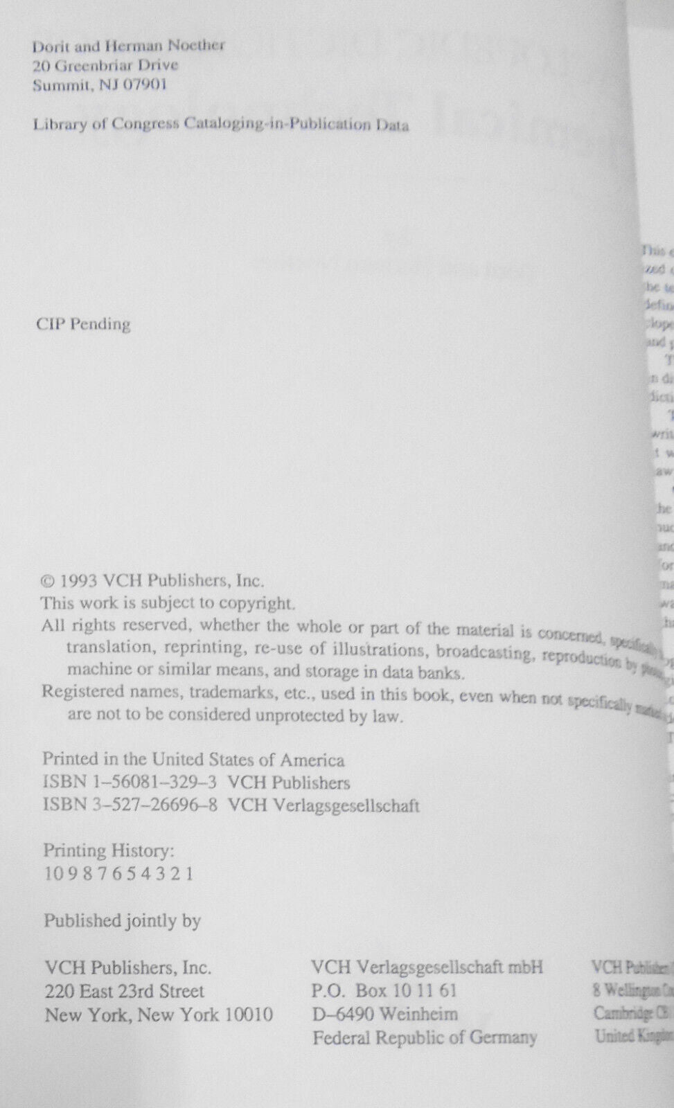 Encyclopedic Dictionary of Chemical Technology - Dorit & Herman Noether. 1993 HC