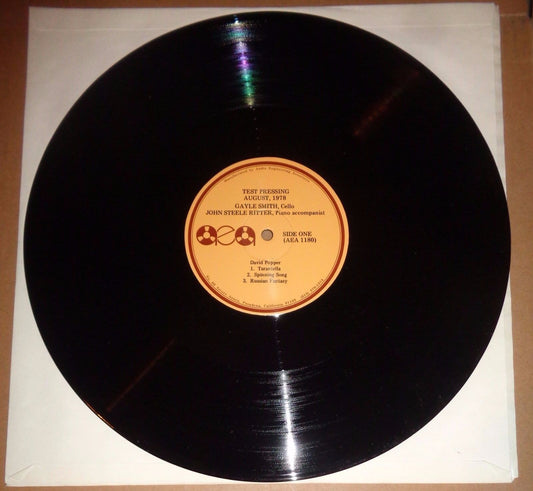 Gayle Smith Cello, John Ritter Piano, Test Pressing LP  1978  Popper/ Piatti