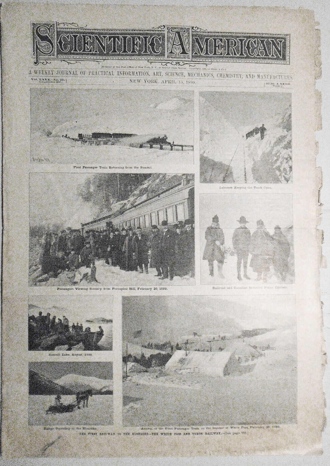 Scientific American - April 15, 1899. First Railway To The Klondike, etc