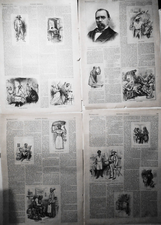 Inside Southern Cabins - 4 series of prints & stories in Harper's Weekly, 1880