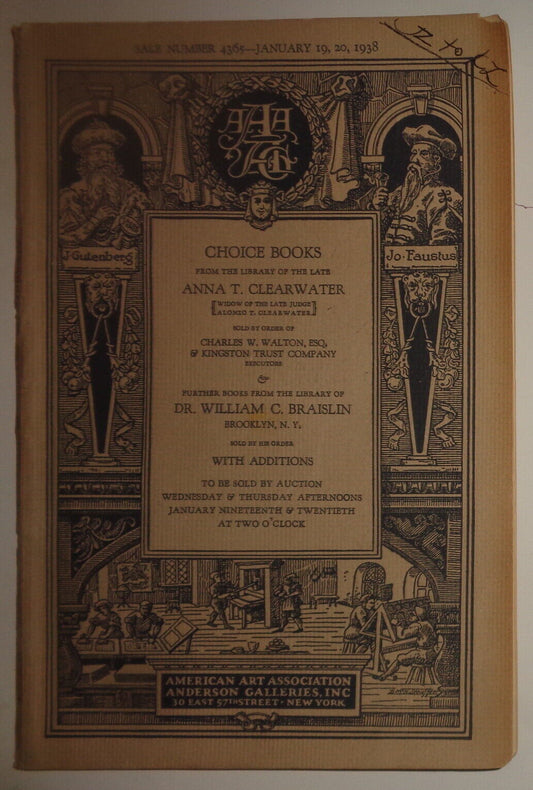 Choice books from library of Anna T. Clearwater Anderson Galleries, 1938. #4365