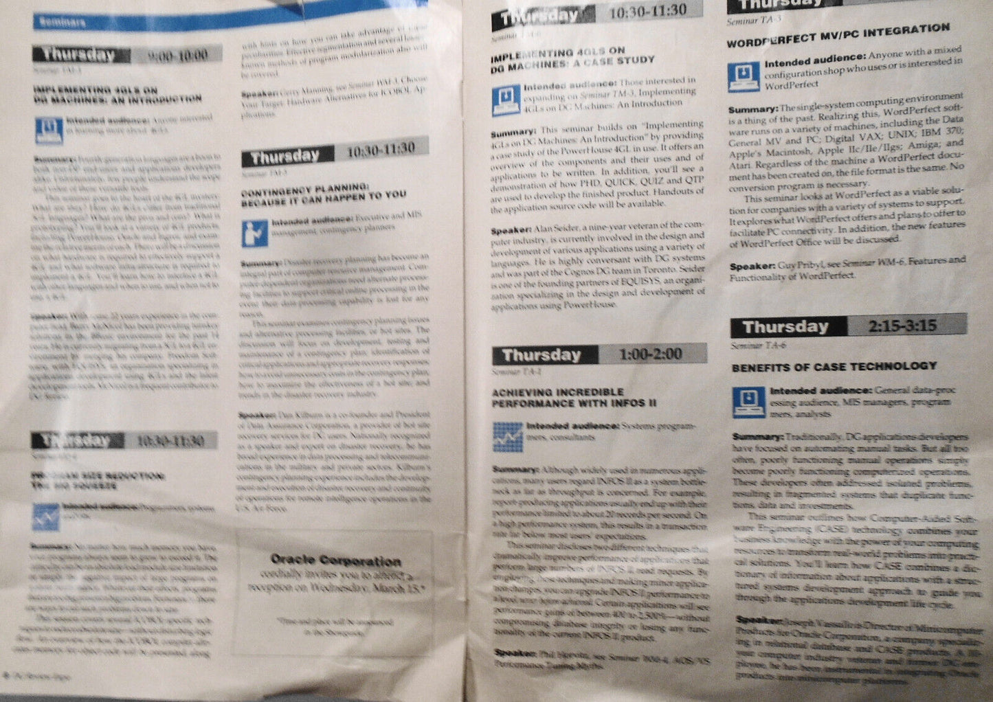 DG Review Expo  - Program -  Tradeshow and Conference - March 15 & 16, 1989. NYC