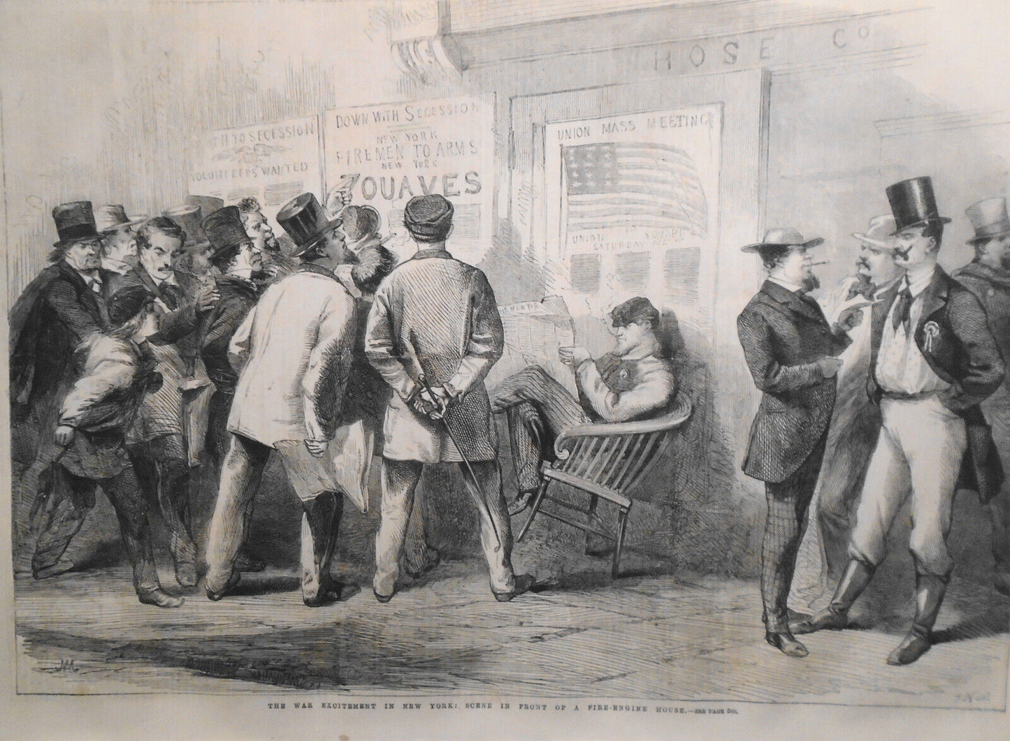 War Excitement in New York by Thomas Nast. Illustrated London News, May 25, 1861