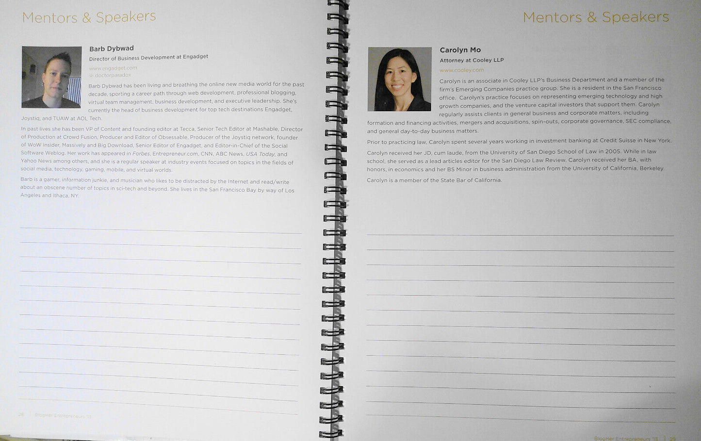 BlogHer Entrepreneurs Conference 2013 program book. Silicon Valley, March 21-23