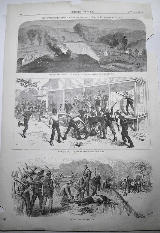 Patenburg Massacre, Killing of Denis Powell - Harper's Weekly, October 12, 1872