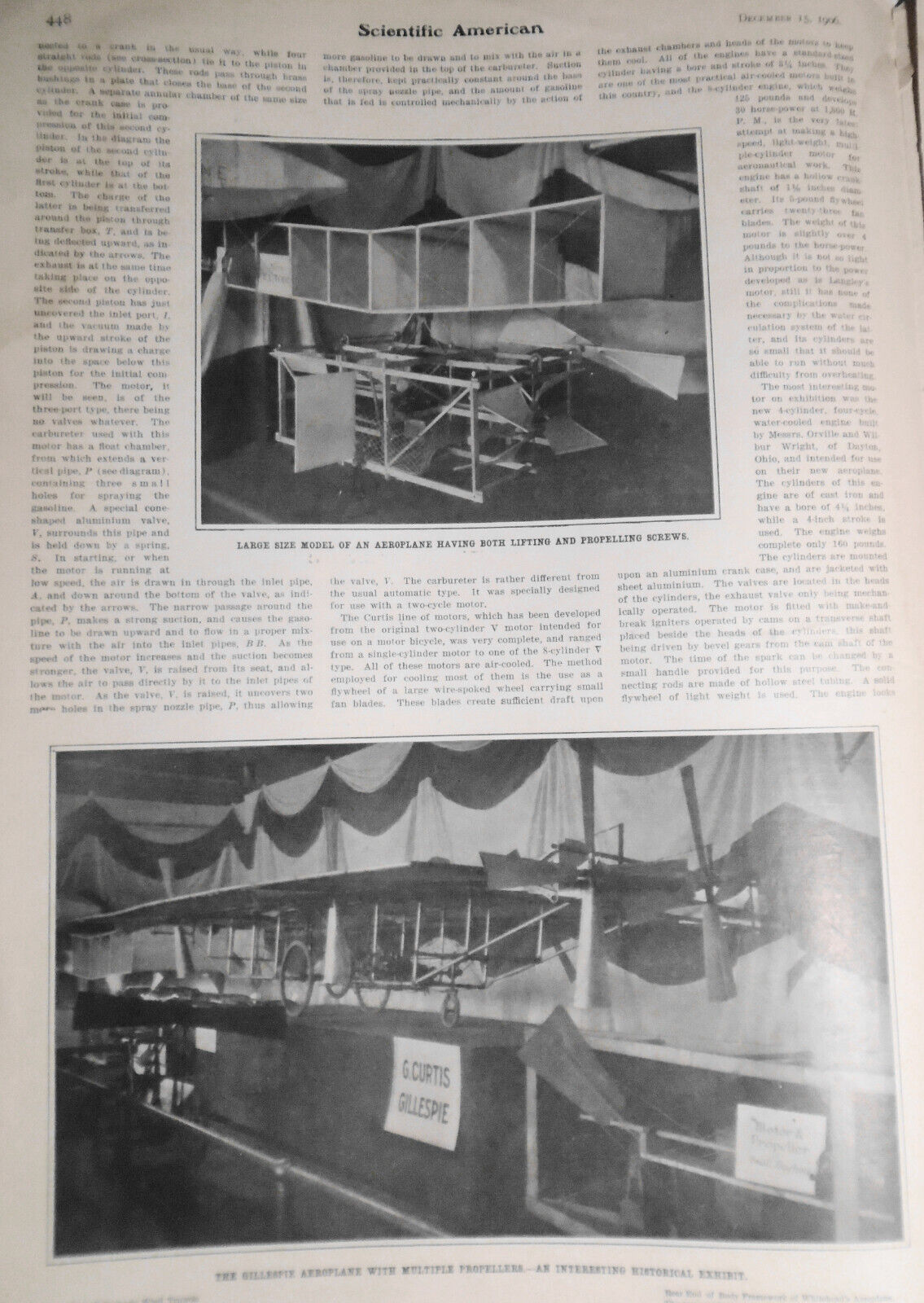 Scientific American December 15, 1906 - First Successful Aeroplane (Wright), etc