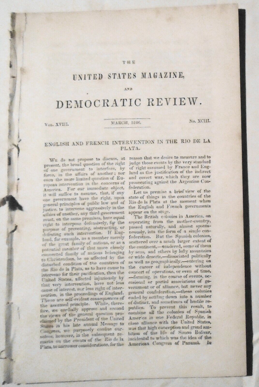 United States Magazine & Democratic Review March 1846 - Nathaniel Hawthorne ...