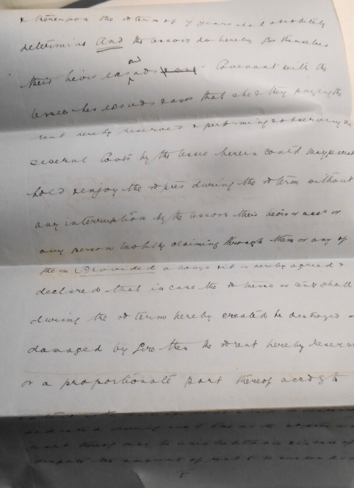 1889 Lease draft. Hereford, England. Clark and Martin to Mrs. Annie Ballard.