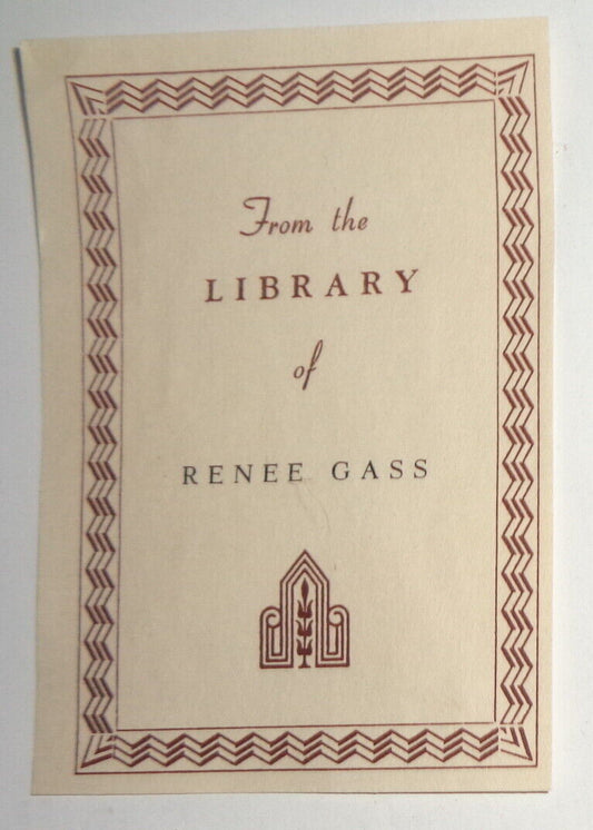 Renee Gass Ex Libris Bookplate